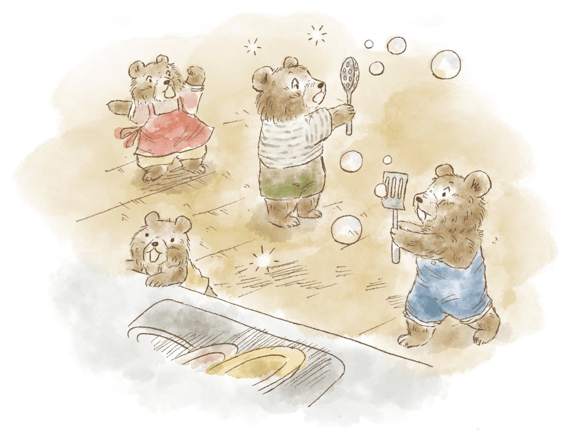 洗剤しているクマ