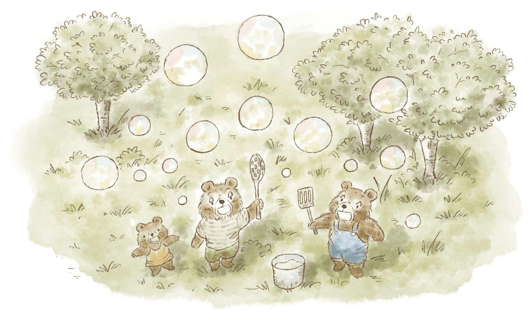 洗剤しているクマ