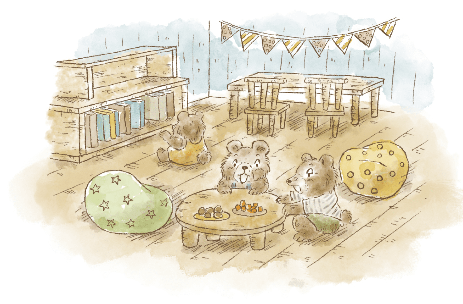 洗剤しているクマ